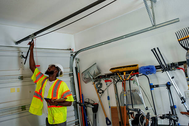 Professional Garage Door Panel Replacement technician working in Wellington, TX